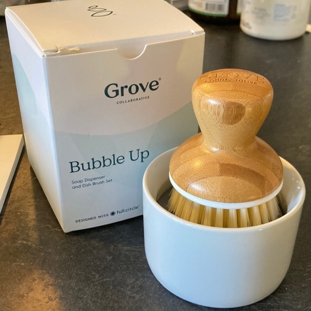 Grove Soap Dispenser & Dish Brush Set